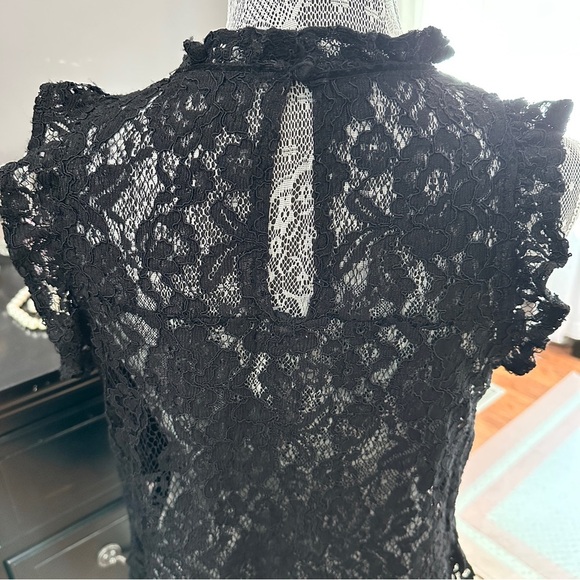 Ambiance Black Lace Mock Neck Date Night Top Large - Picture 8 of 14
